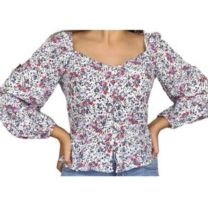 A&F floral long sleeve blouse